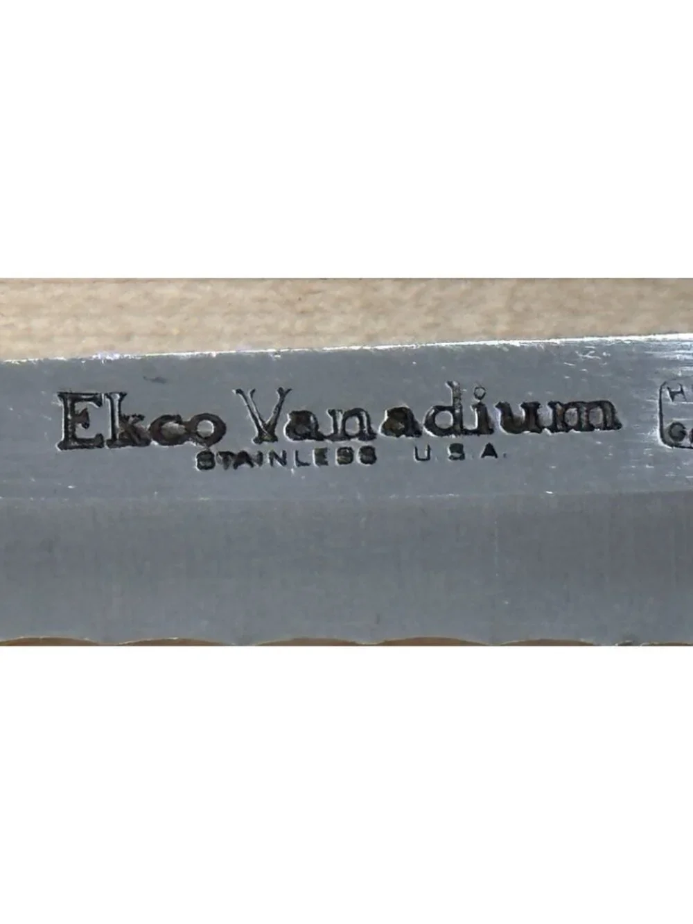 6 Vintage EKCO Vanadium Dutch Tulip Steak Knives USA Hollow Ground Set w Holder